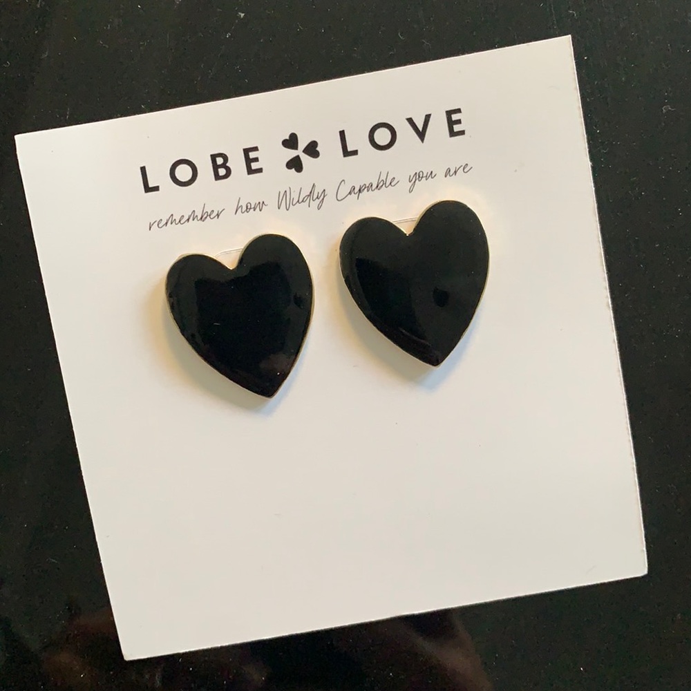 New never worn beautiful heart earrings! 🖤 by Lobe Love